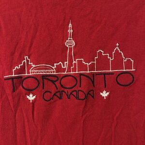 Red Toronto Canada Skyline T-Shirt